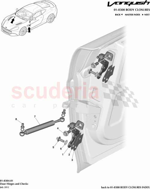 Part Diagram for Aston Martin DG43-201262-AA