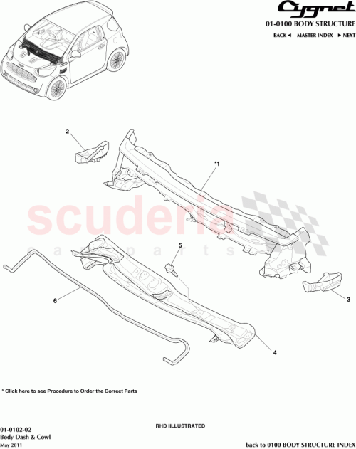 Part Diagram for Aston Martin 55751-74010
