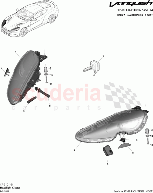 Part Diagram for Aston Martin CD33-13W030-AB