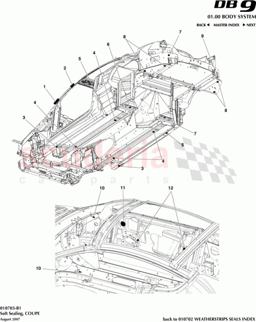 Part Diagram for Aston Martin 4G43-N808070-AA