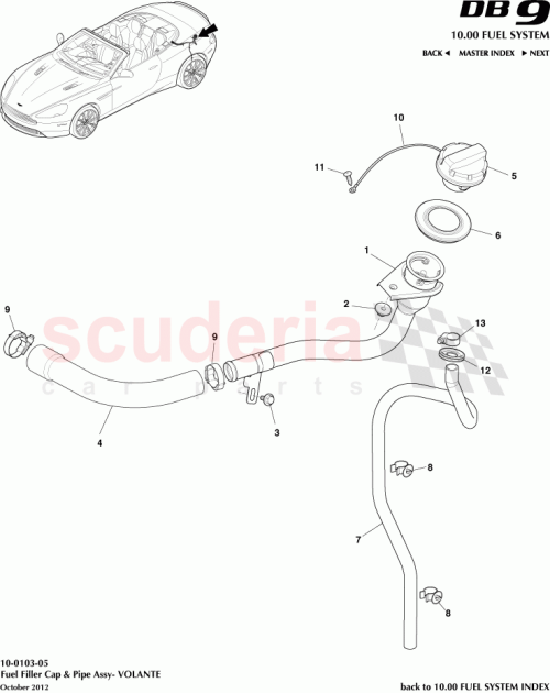 Part Diagram for Aston Martin DG43-9034-BA