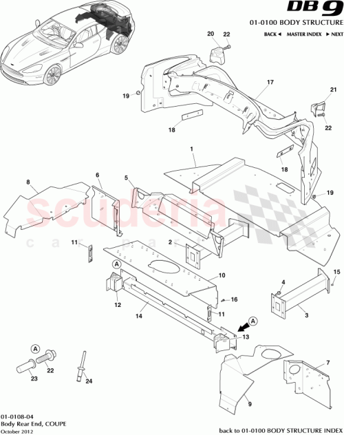 Part Diagram for Aston Martin DG43-C278A71-AA