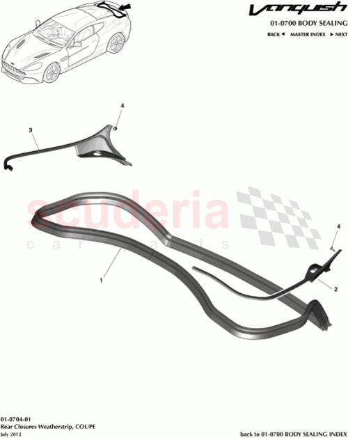 Part Diagram for Aston Martin CD33-03829-AA