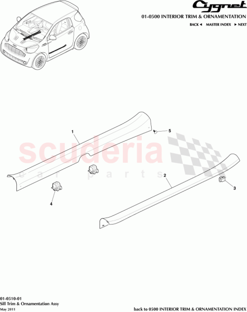 Part Diagram for Aston Martin 62566-30010
