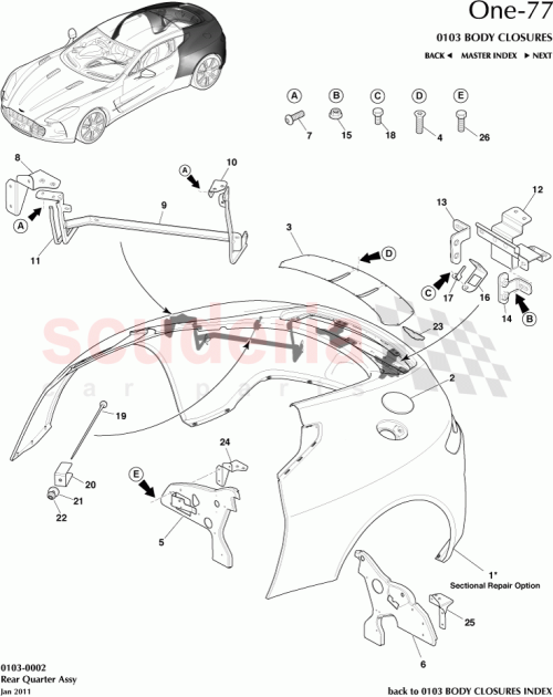 Part Diagram for Aston Martin DAC4027-15-12