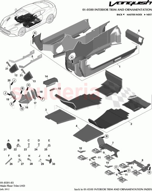 Part Diagram for Aston Martin 706711