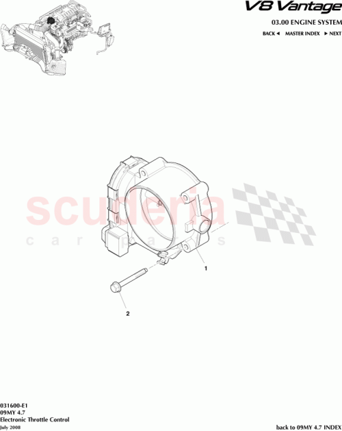 Part Diagram for Aston Martin 6G33-9F991-AA