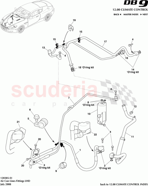 Part Diagram for Aston Martin 4G43-89-10908-PK