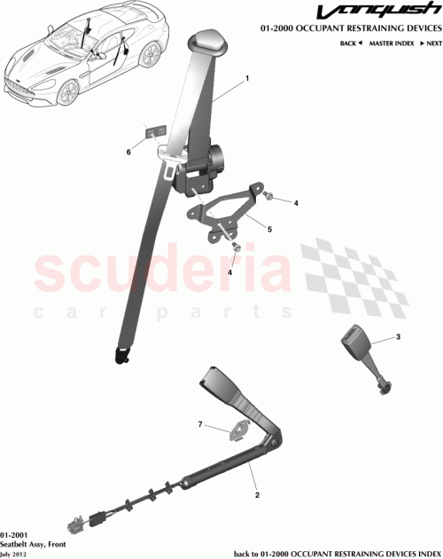 Part Diagram for Aston Martin DG43-60259-BB
