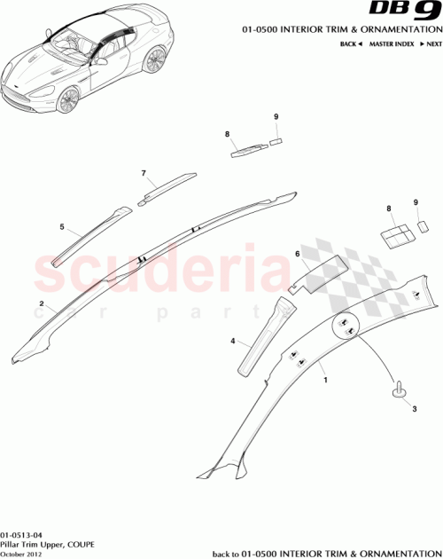 Part Diagram for Aston Martin EG33-40380-AB