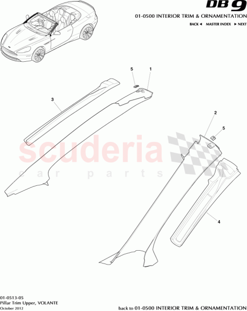 Part Diagram for Aston Martin EG33-L40380-AB