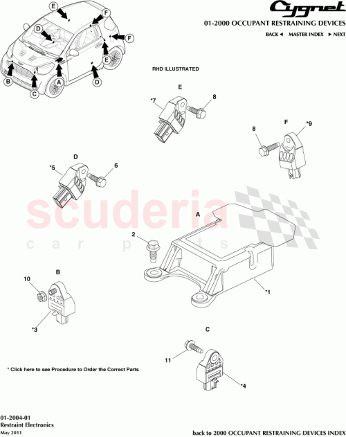 Part Diagram for Aston Martin 89173-79015
