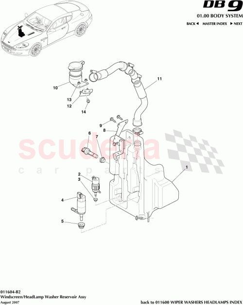 Part Diagram for Aston Martin 4G43M8B17BA