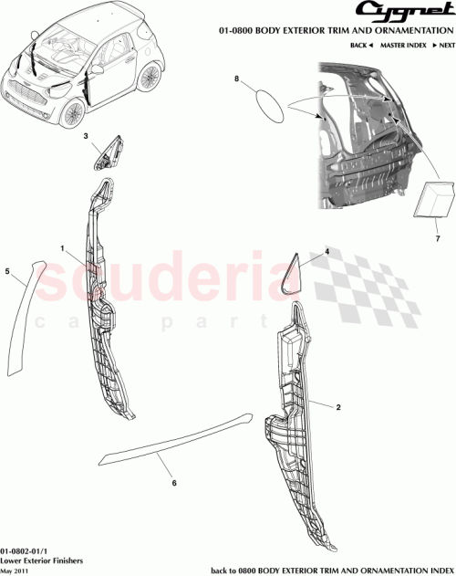 Part Diagram for Aston Martin 53827-74010