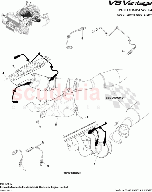Part Diagram for Aston Martin 6G33-9G444-AA