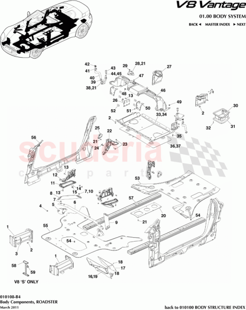 Part Diagram for Aston Martin 6G33-3633038-AB