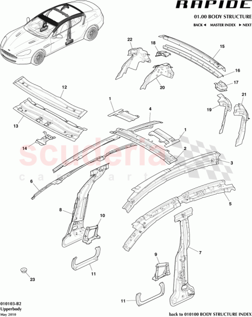 Part Diagram for Aston Martin GOAD43-F670309-AA