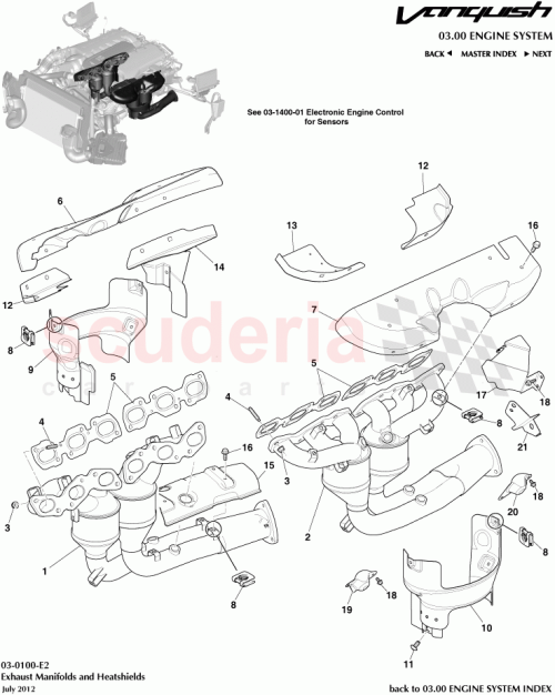 Part Diagram for Aston Martin CD33-45367-BA