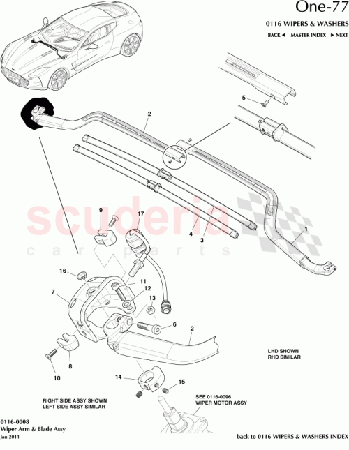 Part Diagram for Aston Martin 51040-080-035