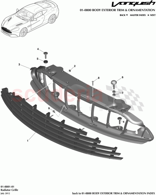 Part Diagram for Aston Martin CD33-8A100-BA