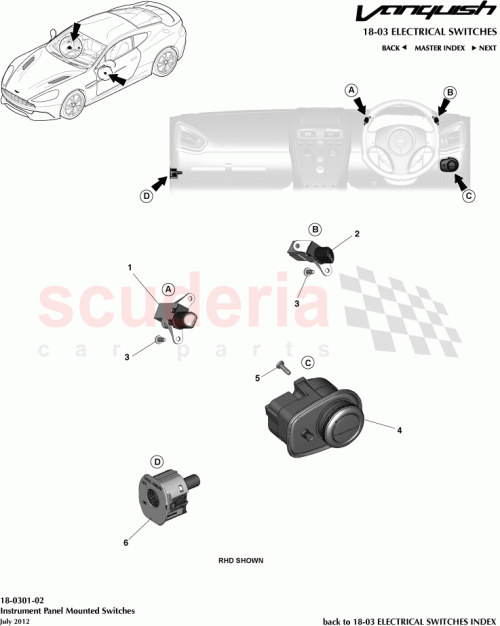Part Diagram for Aston Martin CD33-11654-FA