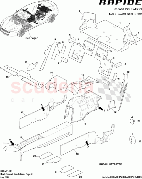 Part Diagram for Aston Martin AD43-102A84-BA