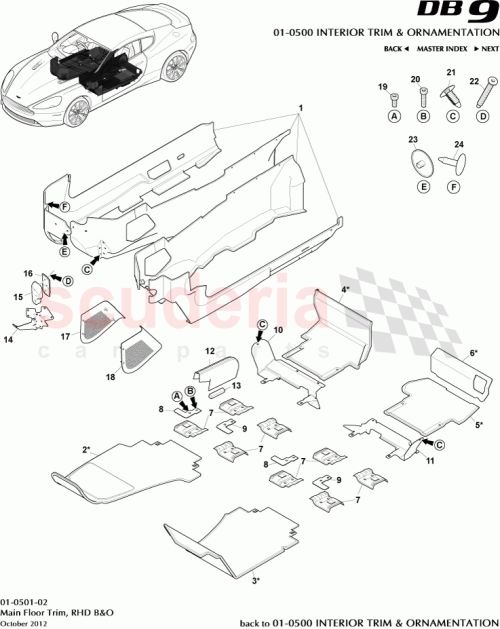 Part Diagram for Aston Martin DD43-281B10-DAW