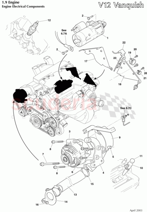 Part Diagram for Aston Martin 700139