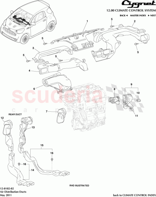 Part Diagram for Aston Martin 87201-74070