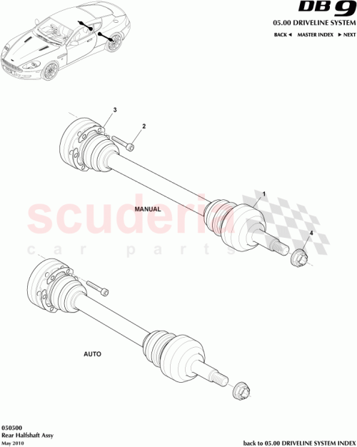 Part Diagram for Aston Martin 6W83-4B423-AA