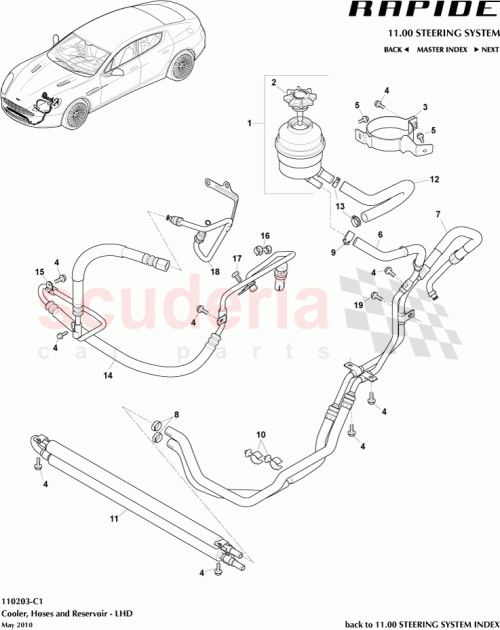 Part Diagram for Aston Martin AD43-3D746-AA