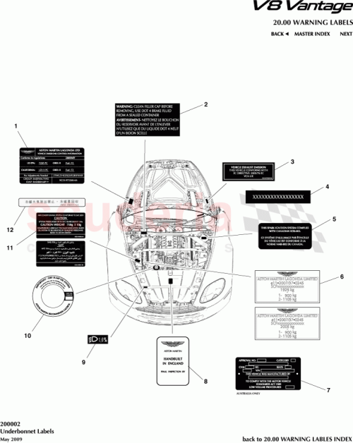 Part Diagram for Aston Martin 6G33-974427-AB/S