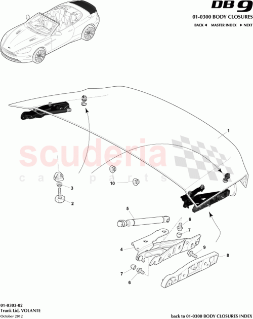 Part Diagram for Aston Martin DG43-L40110-AB