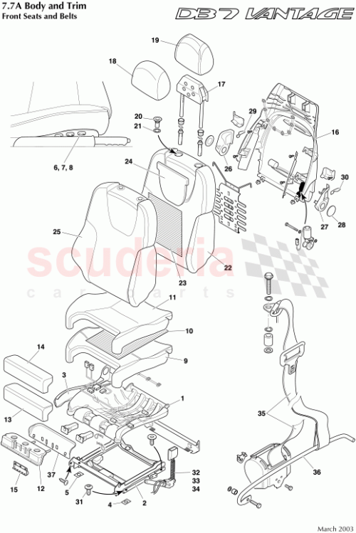 Part Diagram for Aston Martin 4G43-74-10121