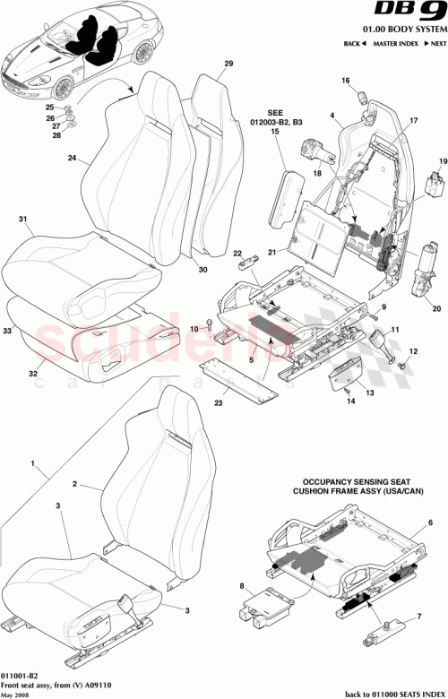 Part Diagram for Aston Martin 6G33-61L16-EA