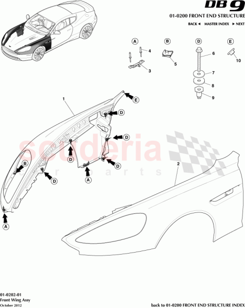 Part Diagram for Aston Martin DG43-16006-AD