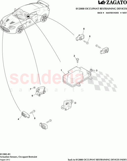 Part Diagram for Aston Martin DD23-14B321-AA