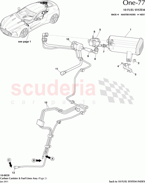 Part Diagram for Aston Martin AY93-9A228-AA