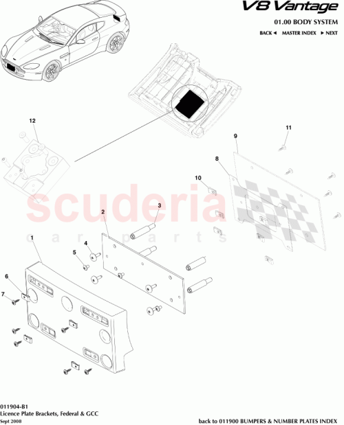 Part Diagram for Aston Martin 6G33-17A835-BB