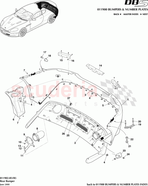 Part Diagram for Aston Martin 8D33-17A881-AD