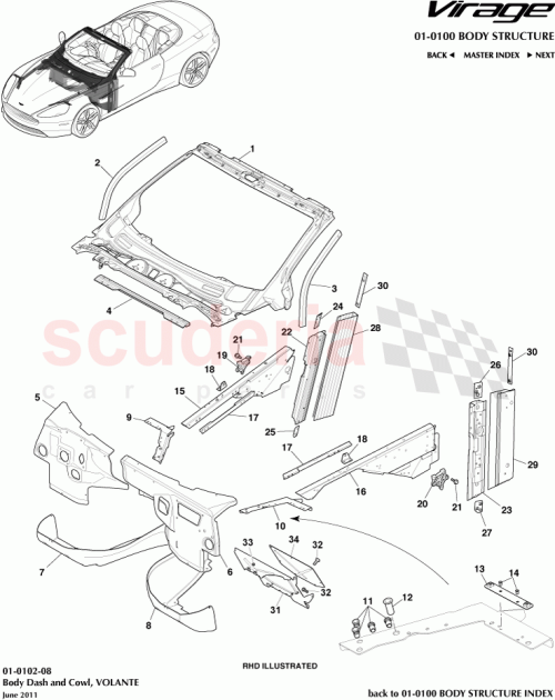 Part Diagram for Aston Martin GOAG33-17F790-AA