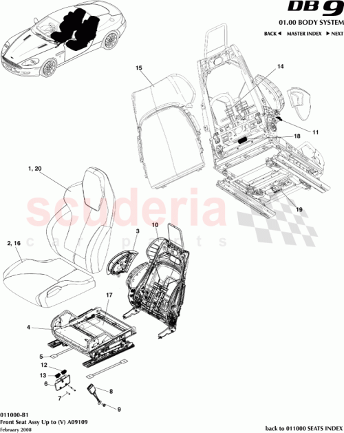 Part Diagram for Aston Martin 4G43-74-10116
