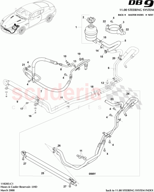 Part Diagram for Aston Martin 8D33-3D746-AB