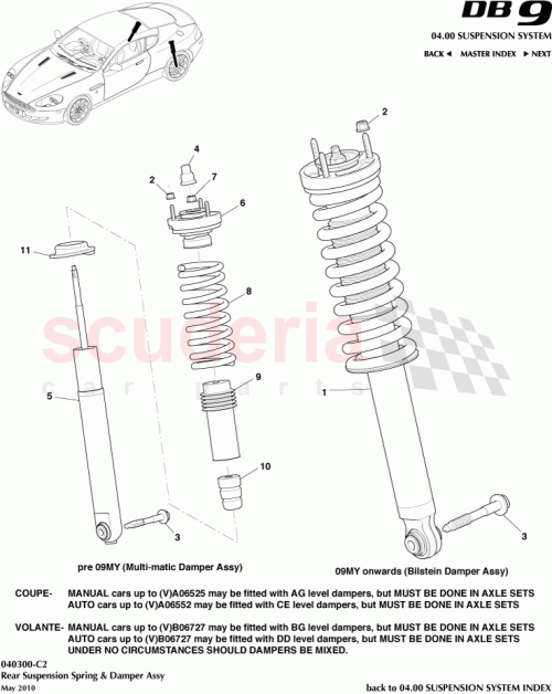 Part Diagram for Aston Martin 703154