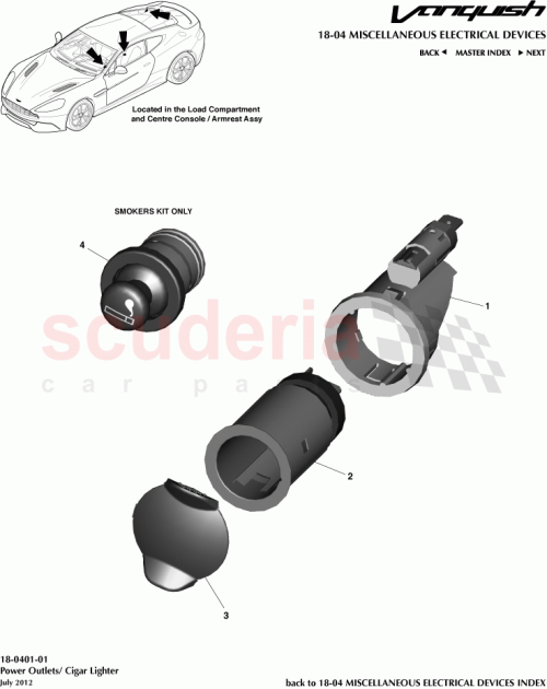 Part Diagram for Aston Martin 98BG-15K040-AA