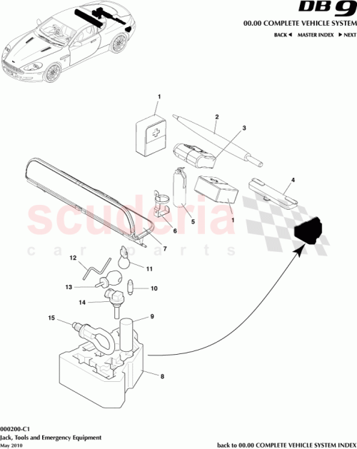 Part Diagram for Aston Martin AD43-19L523-AB