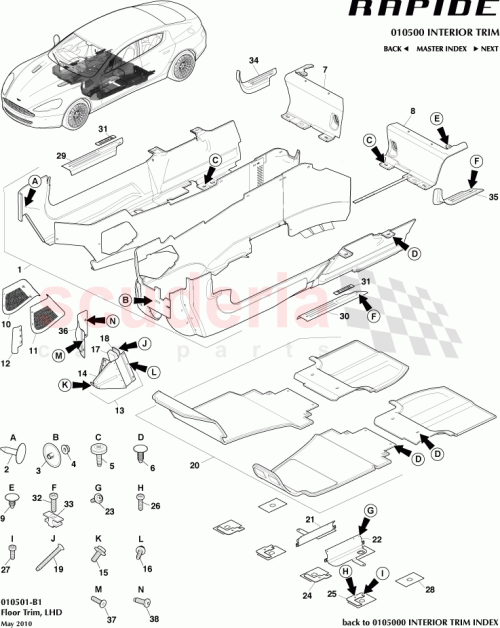 Part Diagram for Aston Martin AD43-666A40-AB