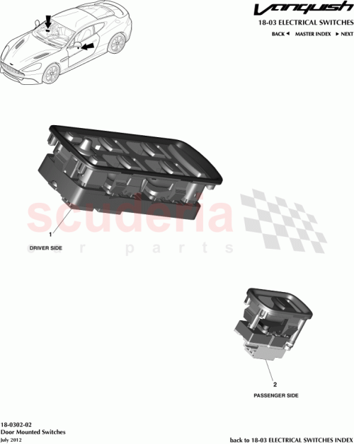 Part Diagram for Aston Martin CD33-14717-AC