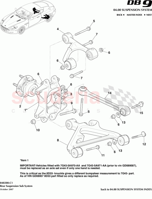 Part Diagram for Aston Martin AD33-487029-AA