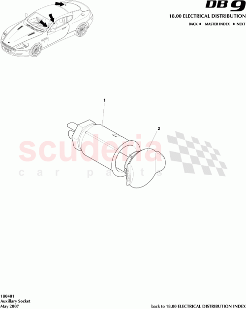 Part Diagram for Aston Martin 4G43-37-10074